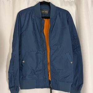 Slate & Stone Blue and Orange Bomber Jacket Lightweight Nylon